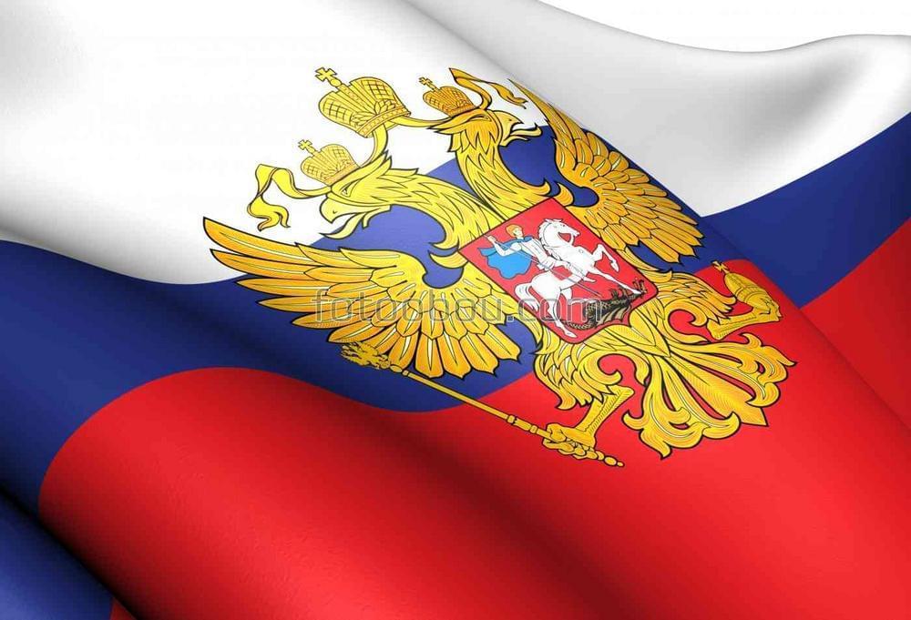 Российский герб изображенный на флаге