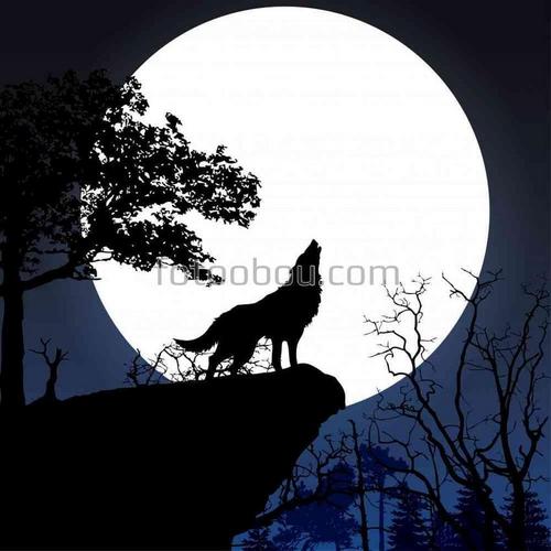 волк, луна, вой, природа, ночь
