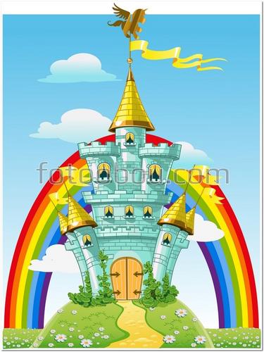 замок, радуга, королевство, для детей