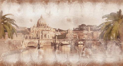 рим, италия, город, река, мост