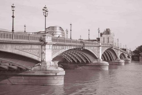 Мост, лондон, река, фонари, природа