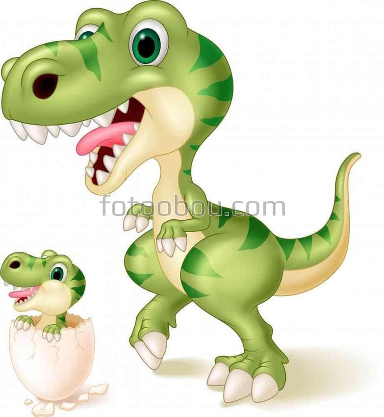 Маленький динозаврик  и его мама