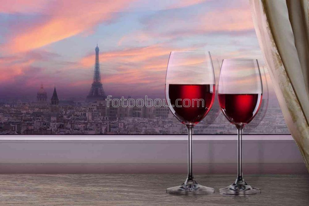 Вид на Париж и Эйфелеву башню