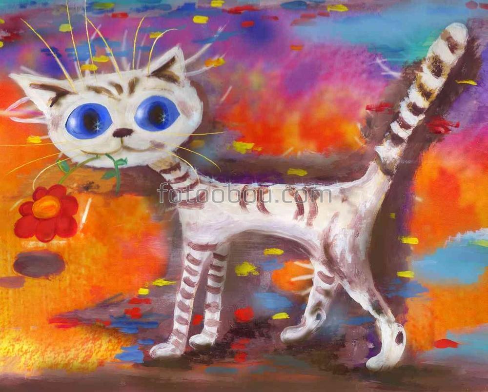 Нарисованная кошка