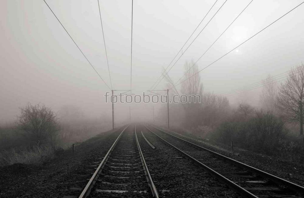 Туман над железнодорожной полосой