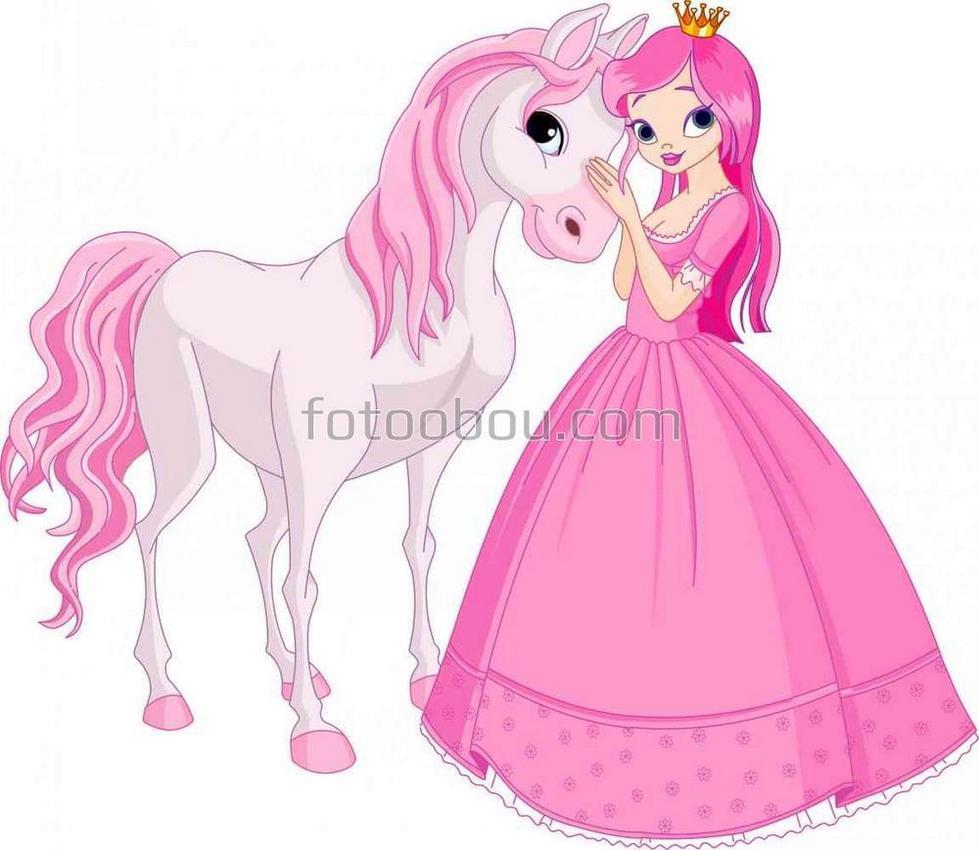 Сказочная принцесса и лошадь