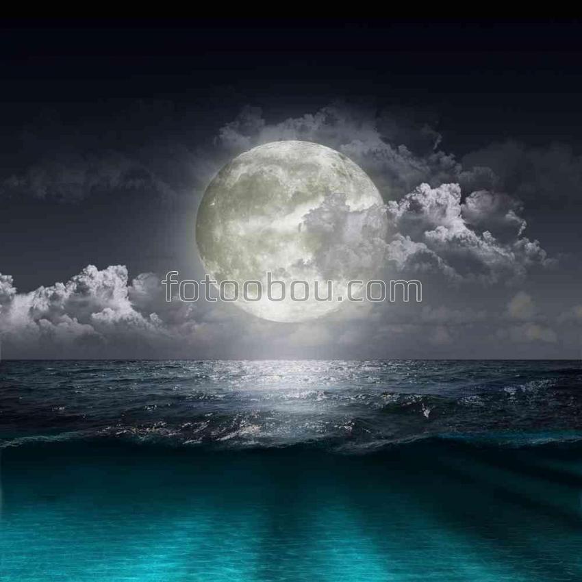 Морская волна в свете лунного света
