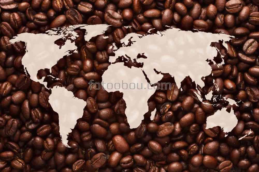 Карта мира на кофе