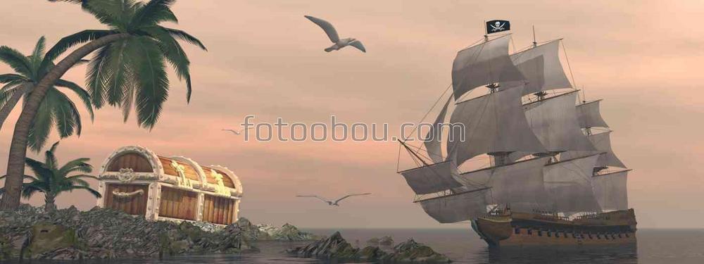 Пиратский корабль и клад