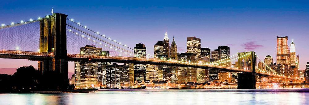 Бруклинский мост ночью. Нью-Йорк