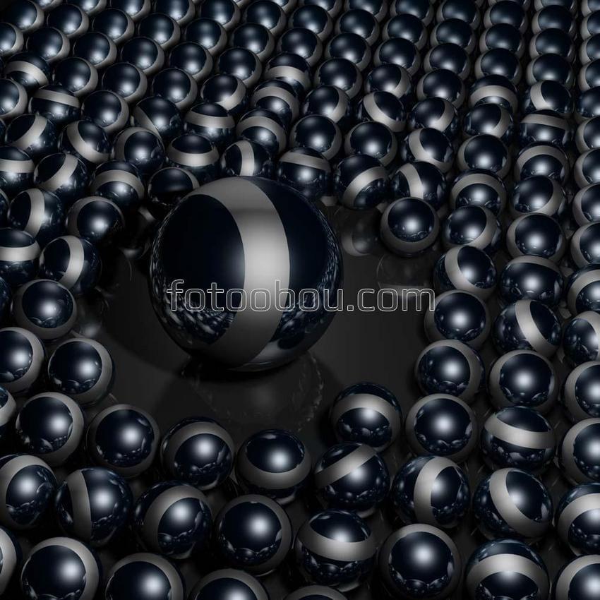 Черные 3D шары