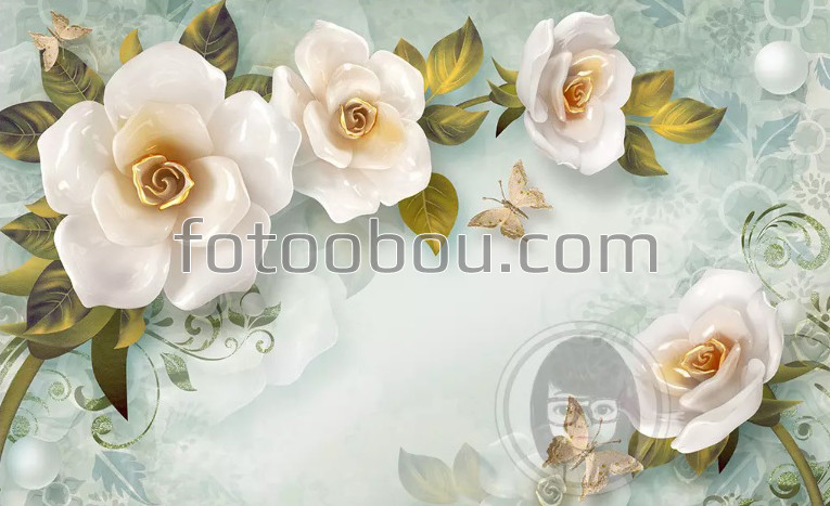 Белые фарфоровые розы