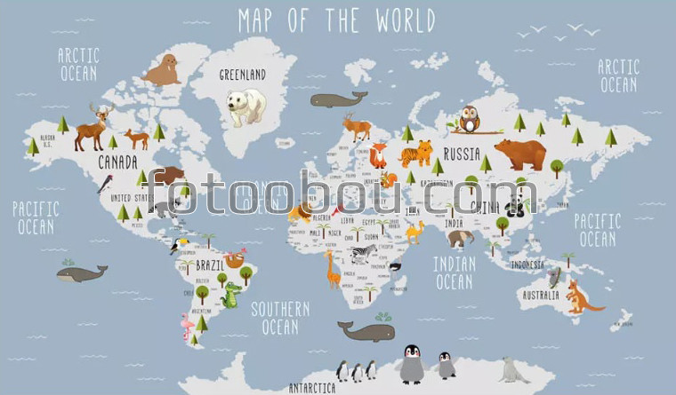 Карта стран с животными