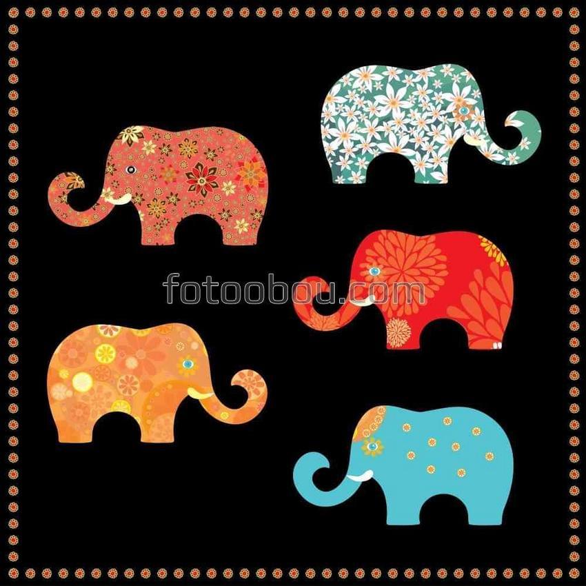 Разноцветные слоники