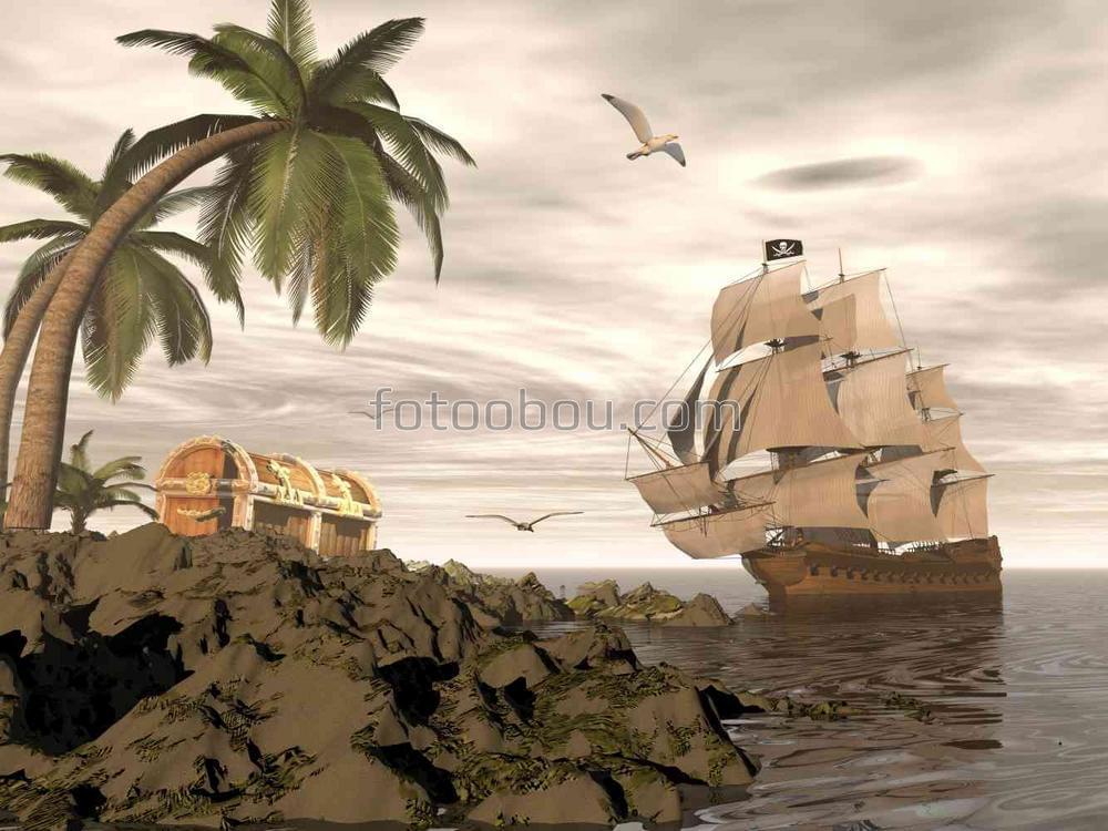 Пиратский клад и корабль