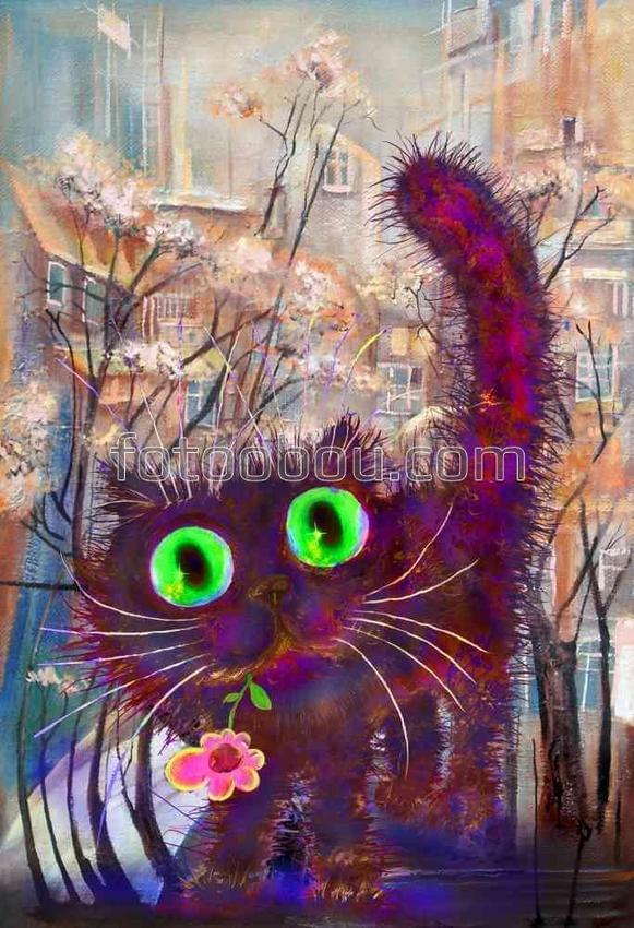Смешной маленький котенок