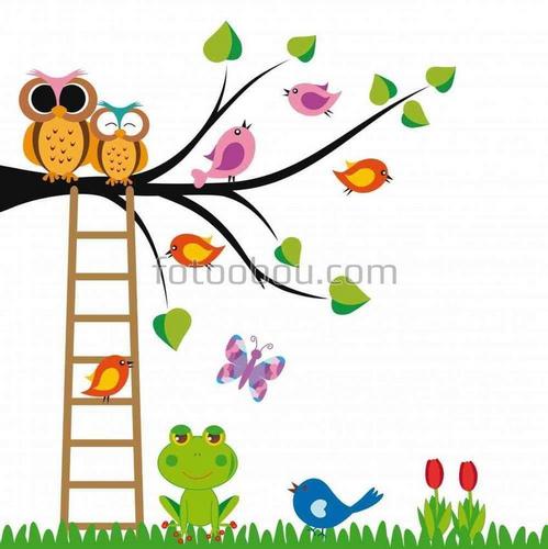 животные, филин, птицы, лягушка, рисунок, мультфильм, для детей