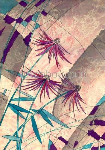 Абстракция, цветы, живопись, синие, фиолетовые