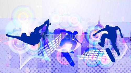 скейтборд, скейтбординг, синий, яркий, дизайнерский для подростков