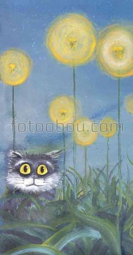 кошки, животные, природа, вечер, поле