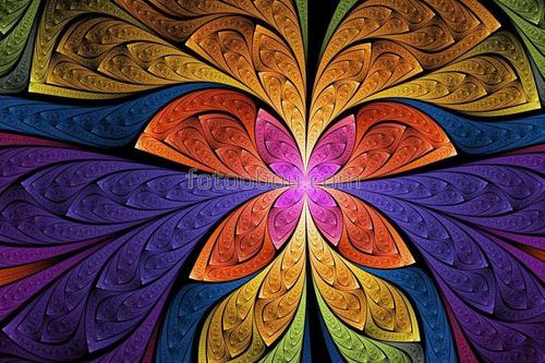 бабочка ,цветок , желтый сиреневый синий цвет 