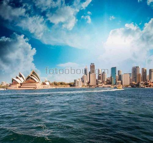 природа, город, море, небо, облака