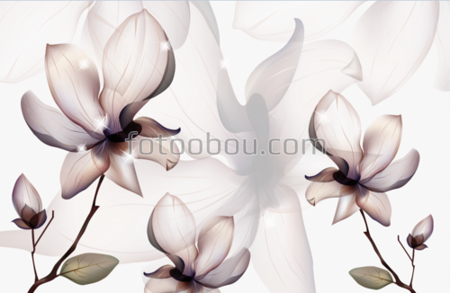 цветы, 3Д, стереоскопические, расширяющие пространство