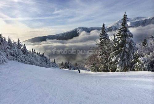 зима, снег, горы, вершина, природа