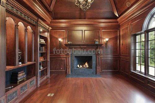 зал, камин, комната