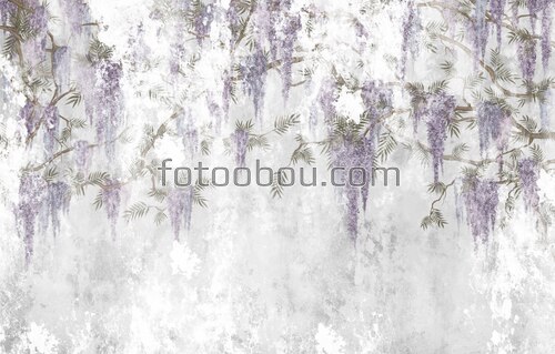 Фреска Глициния, фреска, ботаника, цветок, цветы