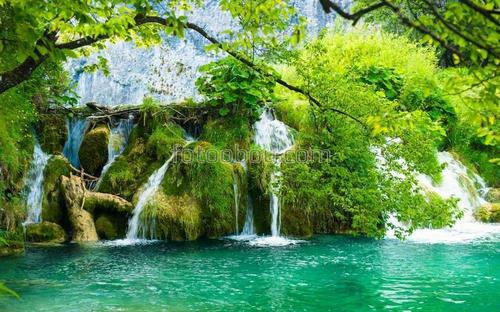 природа, зелень, водопады, река, лес
