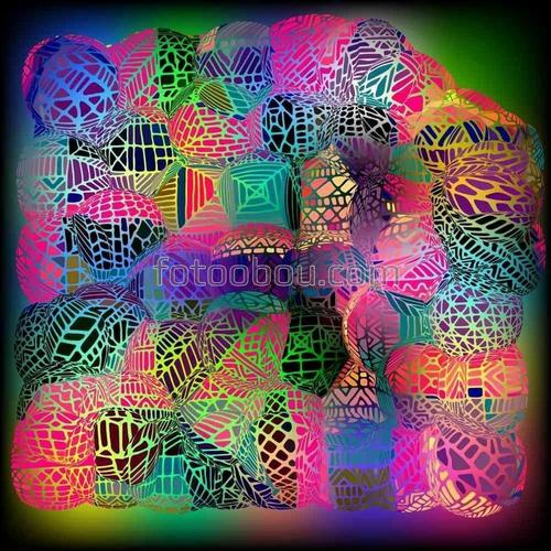 абстракция, 3D, шары, геометрические, линии