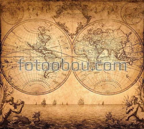карта мира, глобус, старинная карта, карта 
