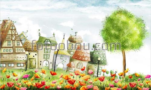 маки, цветы, рисунок, для детей