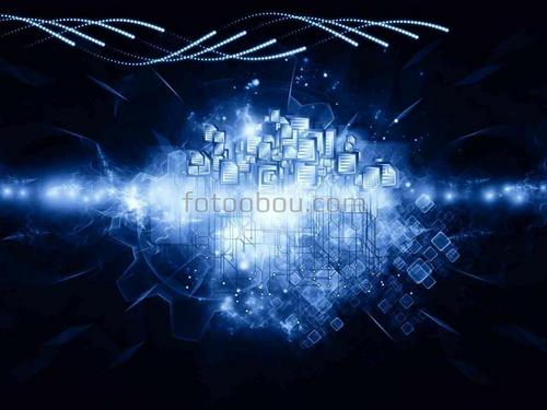 абстракция, вселенная, синие, яркие