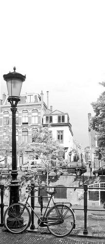 фонарь, велосипед, дом, дерево