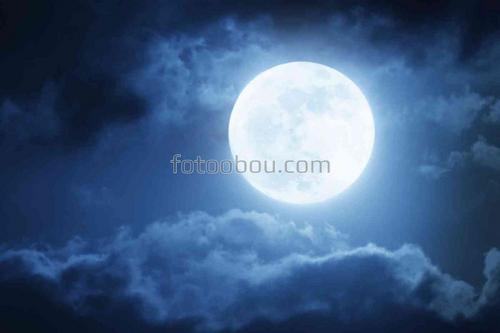 природа, ночь, луна, небо, облака