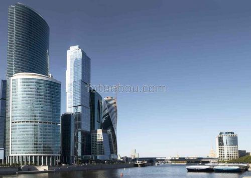 москва, город, набережная, небоскребы, река