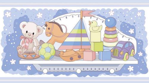 игрушки, мишка, мячик, кубики, лошадка, уточка, машинка, лодка