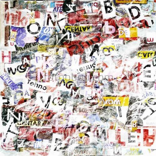 абстракция, буквы, вырезки