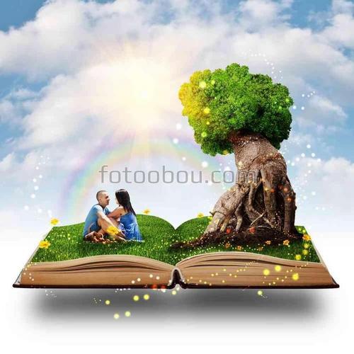 природа, сказка, любовь, дерево, солнце, облака, небо, природа
