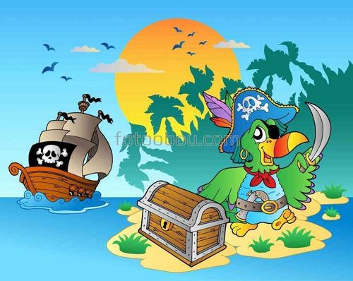 пираты, море, корабль, для мальчика, попугай