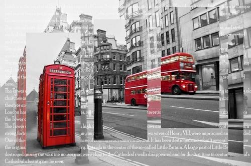 лондон, англия, абстракция, автобус, телефонная, будка