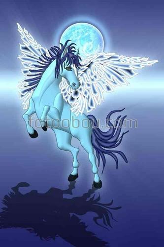 пегас, луна, рисунок, для детей