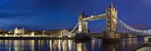 мост, башни, вода, город, дома, небо