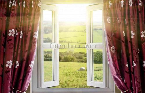 вид из окна, поле, солнце, рассвет, природа