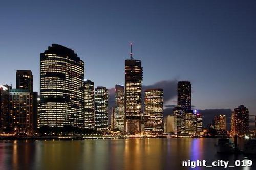 город, небоскребы, ночь