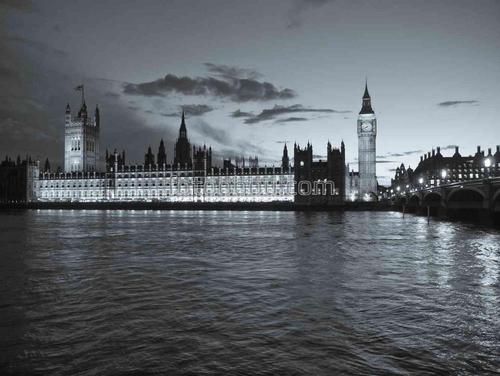 англия, дворец, река, часы, замок