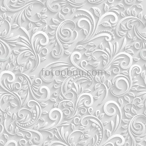 узор, белые, на стену, абстракция, цветы