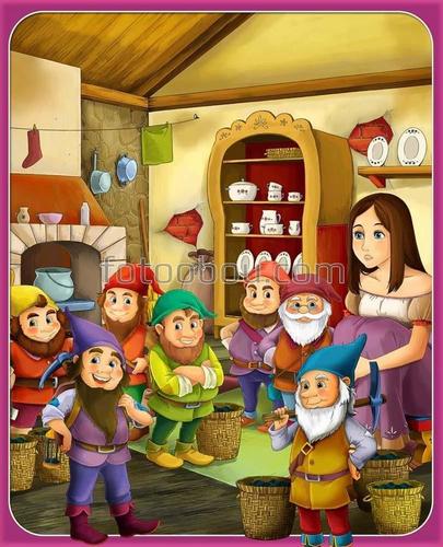 мультфильм, белоснежка, сказка, гномы, для девочек